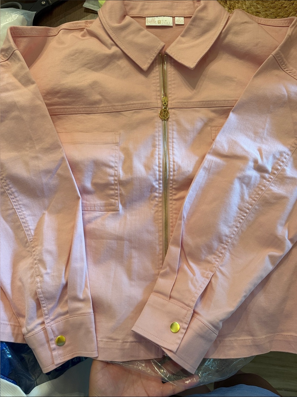 Belle by Kim Gravel Blush Pink Zip-Front Jacket